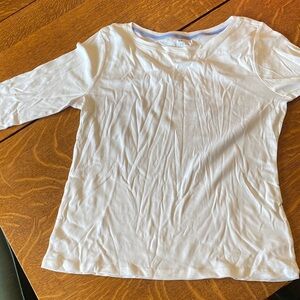 Talbots White Long Sleeve Tee